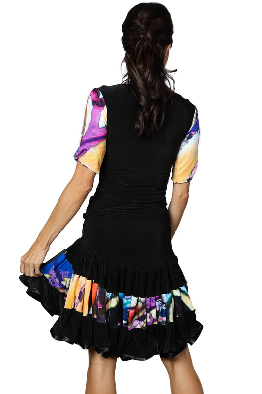 Women's ballroom practice top with short sleeves