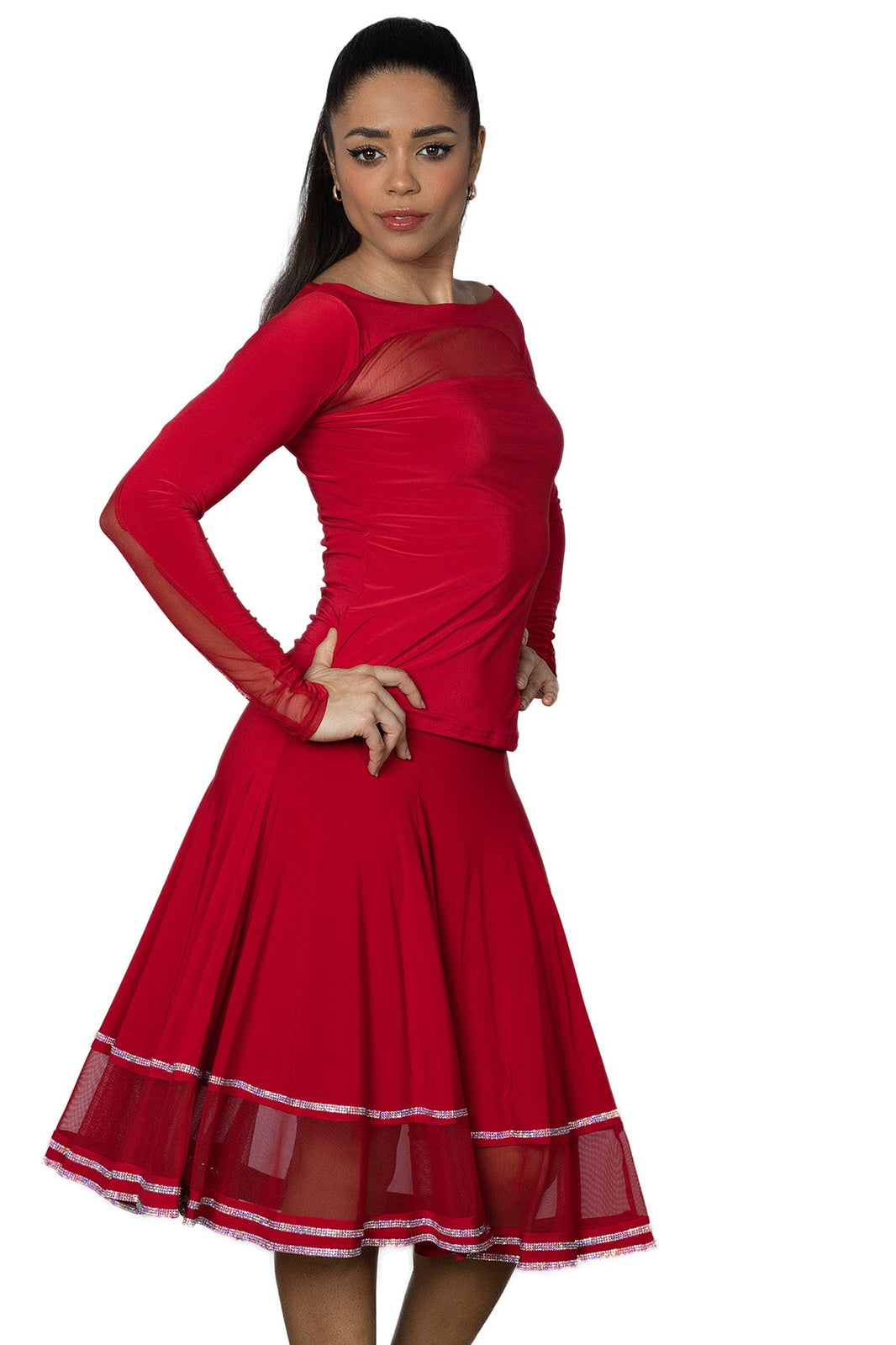 JERAVAE Ballroom Practice Skirt Pra 525B