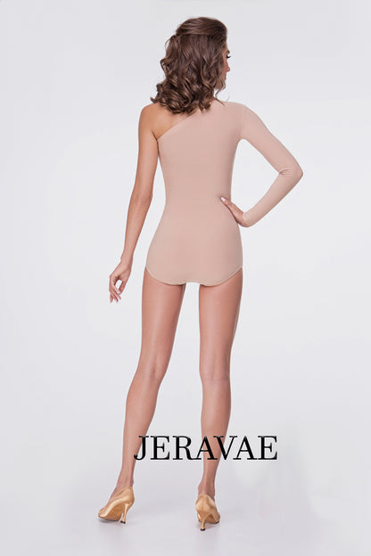 Nude Bodysuit Top with Single Long Sleeve PRA 552_sale