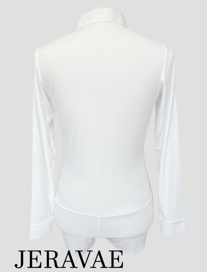 Men's Long Sleeve Button Down Ballroom Dance Shirt with Built-in Briefs and Collar Available in 3 Colors M079 in Stock