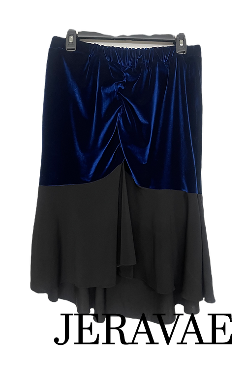 Women's blue and black skirt for Latin dancing