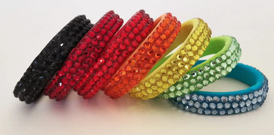 Stack of Stoned Bangle Bracelets