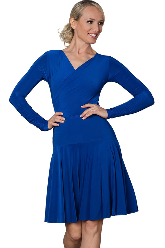 Ladies' blue gathered bodysuit