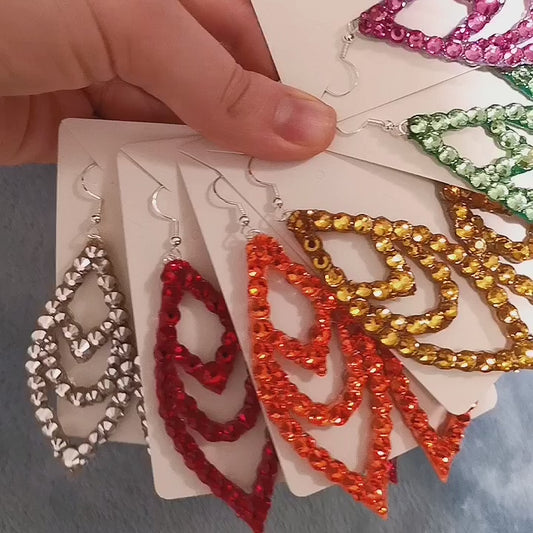 Large Chevron Earrings in Multiple Color E003