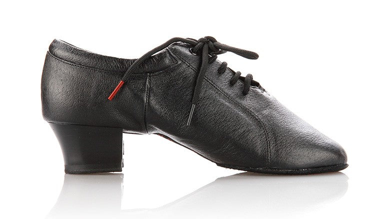 black leather men's dance shoes