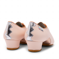 International Dance Shoes IDS Artiste SS Himalayan Rose Teaching and Practice Shoe with Metallic Rose Gold Accents In Stock