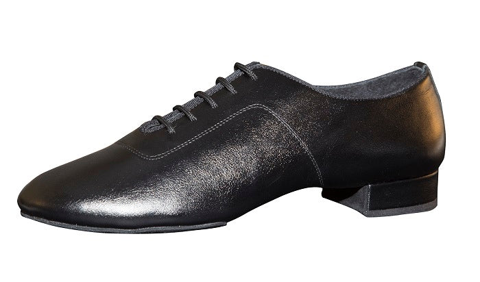 Men's Standard or Smooth Black Leather Ballroom Shoe