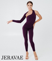 Sirius Practice Dance Wear Women's Bodysuit Top with Asymmetrical Neckline and One Shoulder Long Sleeve Pra869 In Stock