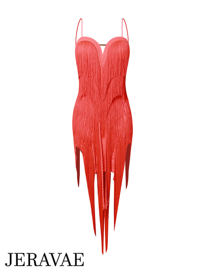 ZYM Dance Style Full Fringe Latin Practice Dress with Sweetheart Neckline and Bare Back PRA 860 in Stock