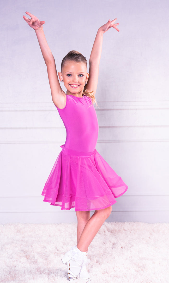 Girl's Short Latin Skirt by Dance America in Mesh, Velvet, or Lace JR-S1