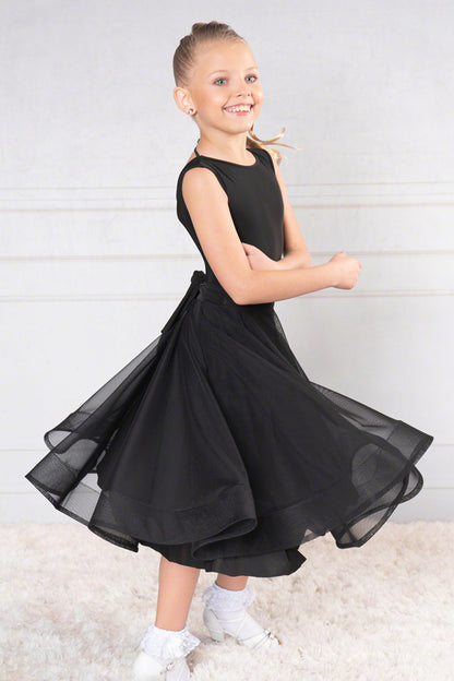 Girl's Long Dance America Skirt in Mesh, Velvet, or Lace JR-S2