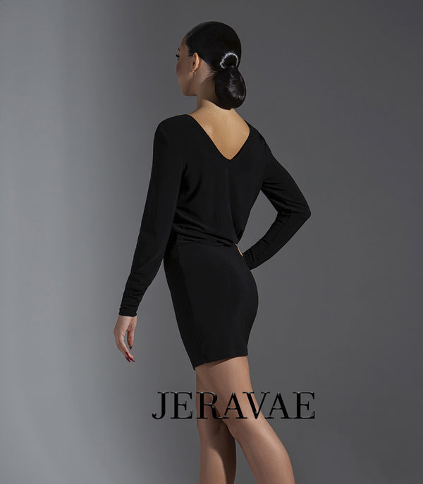 Short Latin/Club Dance Practice Dress with Long Sleeves Available in Black and Red PRA 571
