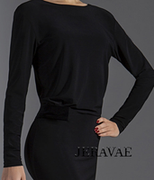 Short Latin/Club Dance Practice Dress with Long Sleeves Available in Black and Red Pra571