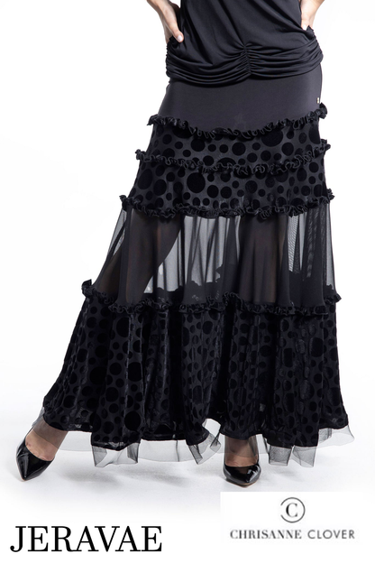Long mesh and polka dot ballroom skirt by Chrisanne Clover
