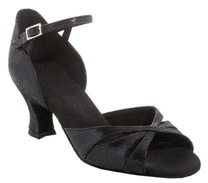 Dance Feel Open Toe Latin or Rhythm Ballroom Shoe with Textured Leather Choose 2 or 2.5 Inch  F14
