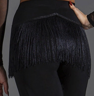 Classic Trouser Teaching or Practice Dance Pants with Fringe Accents on Front and Back PRA 579
