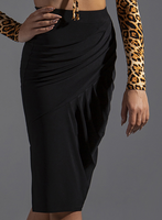 Cross Gather Latin Practice Skirt with Side Slit.  Available in Multiple Color Options Pra606