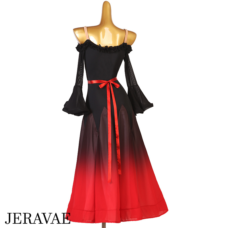 red and black ballroom practice dress