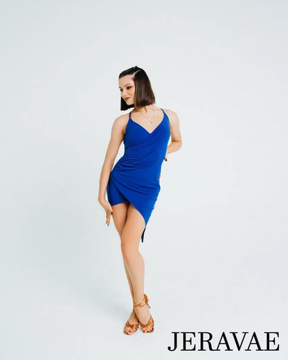 Sirius Practice Dance Wear Faux Wrap Short Latin Practice Dress with Tie Detail on Back PRA 867 in Stock