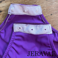 Two Piece Purple Ballroom Practice Dress with Long Sleeve Bodysuit with Mesh Panels and Long Skirt with Satin Gussets Pra903 in Stock