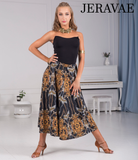 Senga Dancewear CHOREA Tea Length Midi Ballroom Practice Skirt with Oriental Pattern and Side Tie Detail Pra975 in Stock