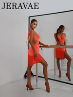 ZYM Dance Style Neon Orange Bodysuit with Deep V-Neckline, Sleek Cutouts, and Open Back Sexy Seal Bodysuit #2214 Pra807 in Stock