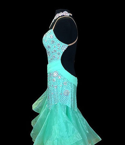 Light green Latin costume with open back