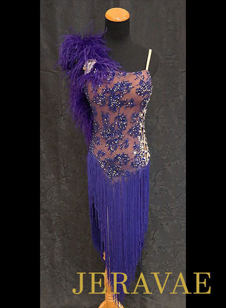 Resale Lenique purple Latin Dress with Fringe SOLD