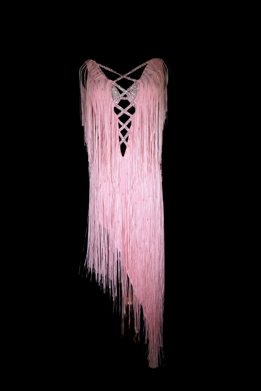 Light Pink Fringe Latin/Rhythm Dress SOLD