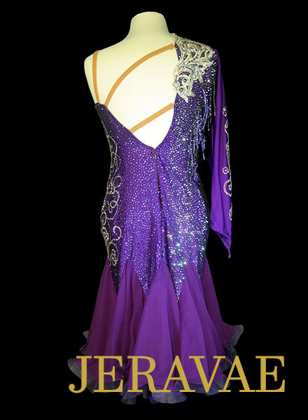 Dark Purple Rhythm Dress with Swarovski Stones Size Large LAT074 SOLD