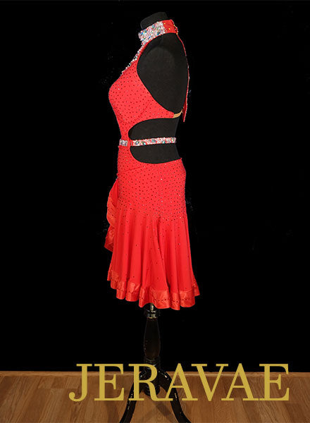 Resale Hot Red Fiore Latin/Rhythm Dress Sz S Lat089