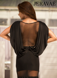 Senga Dancewear LOURE Sleeveless Long Black Ballroom Practice Dress with Sash Back and Mesh Inserts Pra983 in Stock
