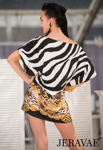 Senga Dancewear MALOYA Loose Shift Animal Print Latin Practice Tunic Dress with Wide Elastic Belt PRA 980 in Stock