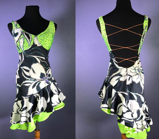 Green and Black Latin/Rhythm Dress SOLD