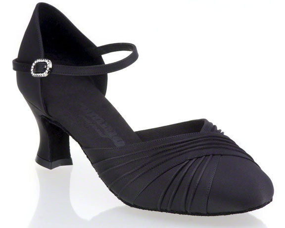 Dance Feel Rounded Toe 2 Inch Flared Heel Smooth Shoe R346
