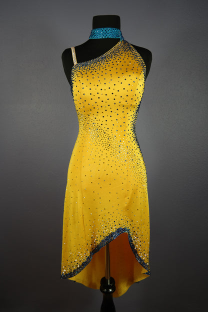 Yellow and Blue Strappy Rhythm Dress