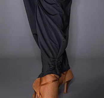 Ladies Ballroom or Latin Practice/Teaching Pants with Sexy Peek-a-boo Cutout on Hips and Tie Accents on Ankles PRA 710 in Stock