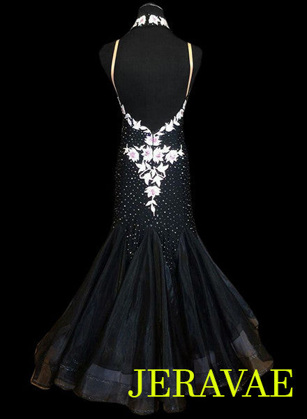 Ballroom Dress Black Smooth Swarovski Stones Lace, Removable – Jeravae