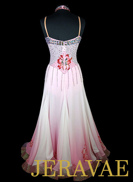 Pink Floral Ombre Ballroom Dress SMO049 sz Small/Medium
