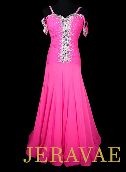 Resale Neon Pink Smooth Ballroom Dress SMO054 sz Small SOLD