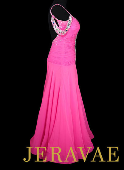 Resale Neon Pink Smooth Ballroom Dress SMO054 sz Small SOLD