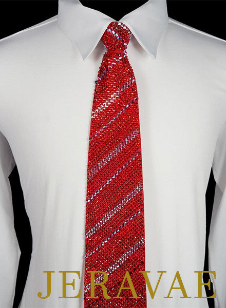 Solid red stoned dance tie