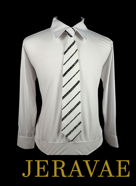 ballroom tie with alternating stripe sizes