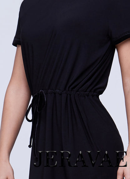 Super Short T-Shirt Style Latin Practice Dress with Cord Belt PRA 409