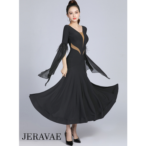 women's black dress for ballroom dancing