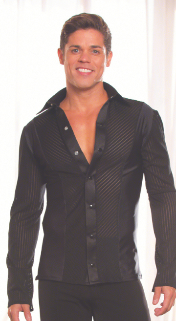 Men's Loose Fit Snap Closure Ballroom Shirt without Trunks MS20