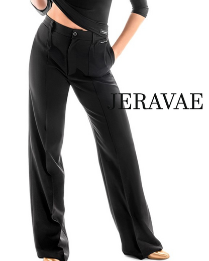 Victoria Blitz Women's Black Trouser Teaching or Practice Dance Pants with Belt Loops and Pockets PRA 882 in Stock