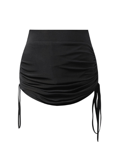 ZYM Dance Style Latin Practice Dance Room Skirt with Adjustable Ruched Sides in Black or Leopard Print PRA 775 in Stock