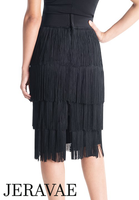 Victoria Blitz Brescia Multi Layer Black Fringe Latin Practice Skirt Available in Sizes XS-3XL Pra883 In Stock