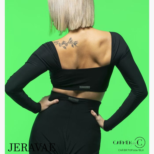 latin practice crop top with square cut back from Chrisanne Clover Brigette